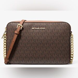 NEW Michael Kors Jet Set Large Printed Logo Crossbody Bag